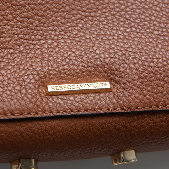 Rebecca Minkoff Regan Crossbody Pebbled Leather Purse Brown - Picture 3 of 10